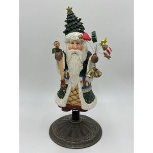Traditions Whimsical Santa Claus Figurine Handpainted Old World Spring 11.75”